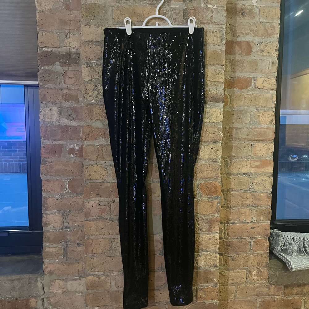 INC International Concepts Black Sequin Pants Size small